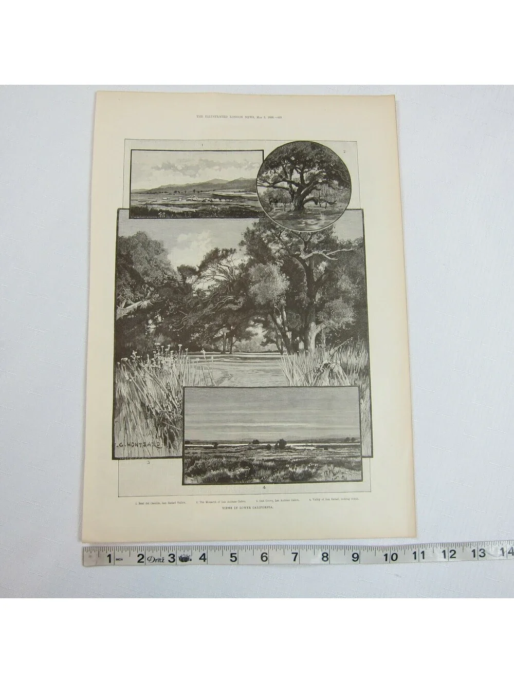 Antique 1888 Print Views in Lower California San Rafael Valley Las Animas Canyon